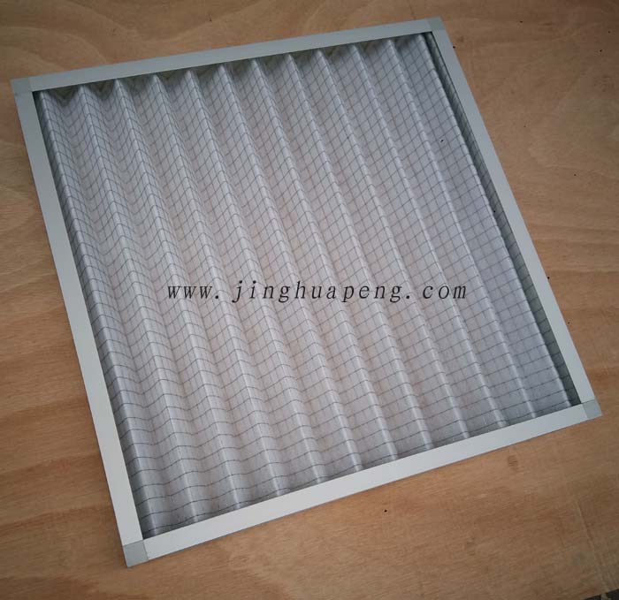 G3等級(jí)雙面保護(hù)網(wǎng)板式初效過(guò)濾器雙面履網(wǎng)折疊，堅(jiān)固耐用